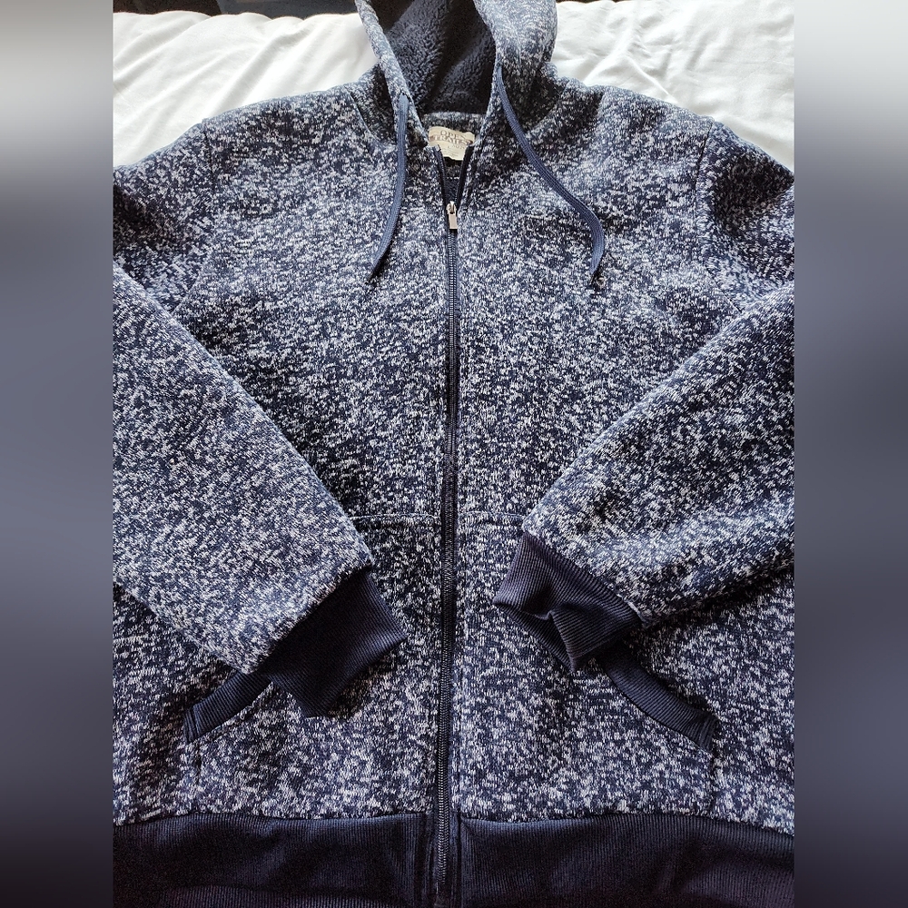 OPEN TRAILS Men's Hooded Full Zip Coat.  Size Large.  Front Pockets